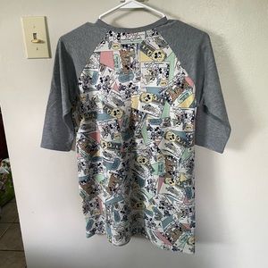 Mickey and Minnie Comic Strip Baseball Tee